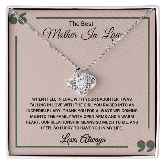 The Best Mother-In-Law - Thank You - Love Knot Necklace