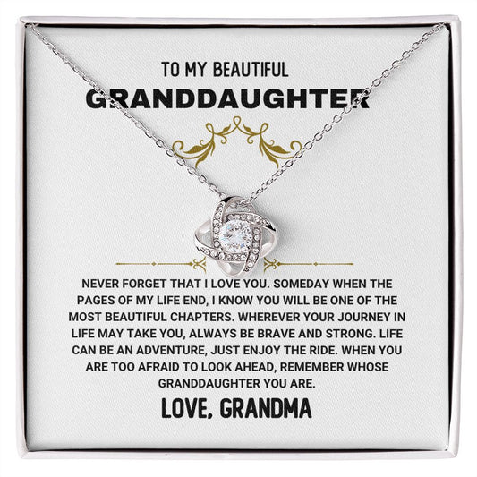 Granddaughter - Remember - Love Knot Necklace