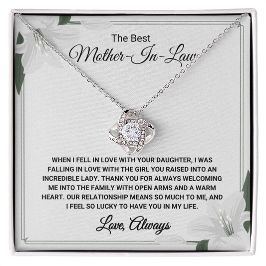 The Best Mother-In-Law - Thank You - Love Knot Necklace