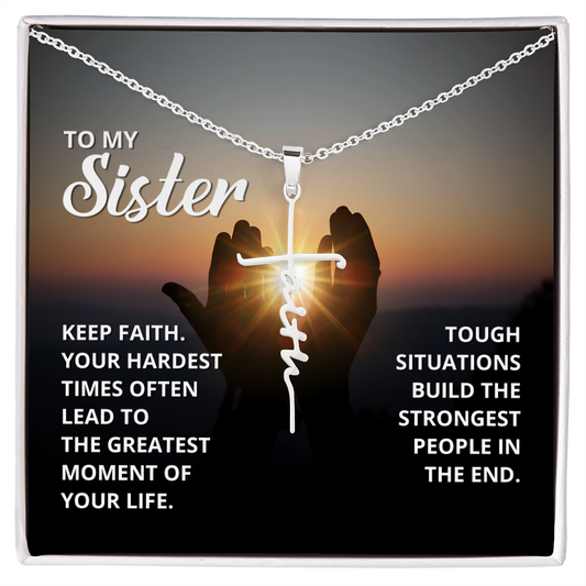 Sister - Faith Cross Necklace