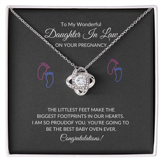 Daughter In Law - Littlest Feet - Love Knot Necklace