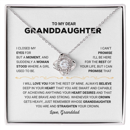 Granddaughter - Straighten Your Crown - Love Knot Necklace