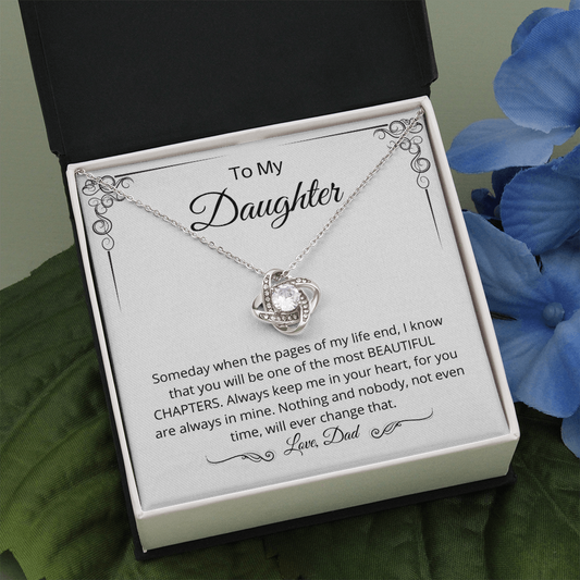 Daughter - Most Beautiful Chapter - Love Knot Necklace From Dad