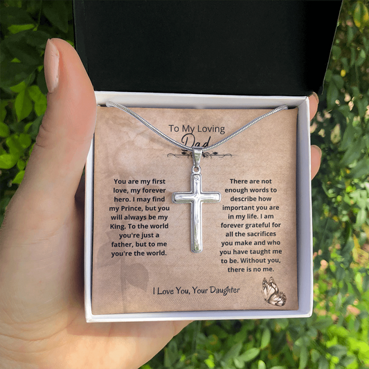 Dad - The World Cross Necklace - From Daughter