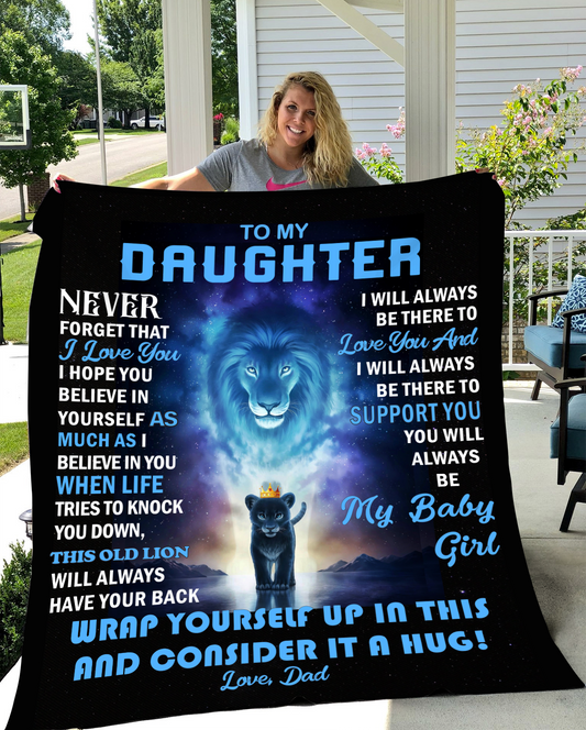 Daughter "Never Forget" Blanket From Dad