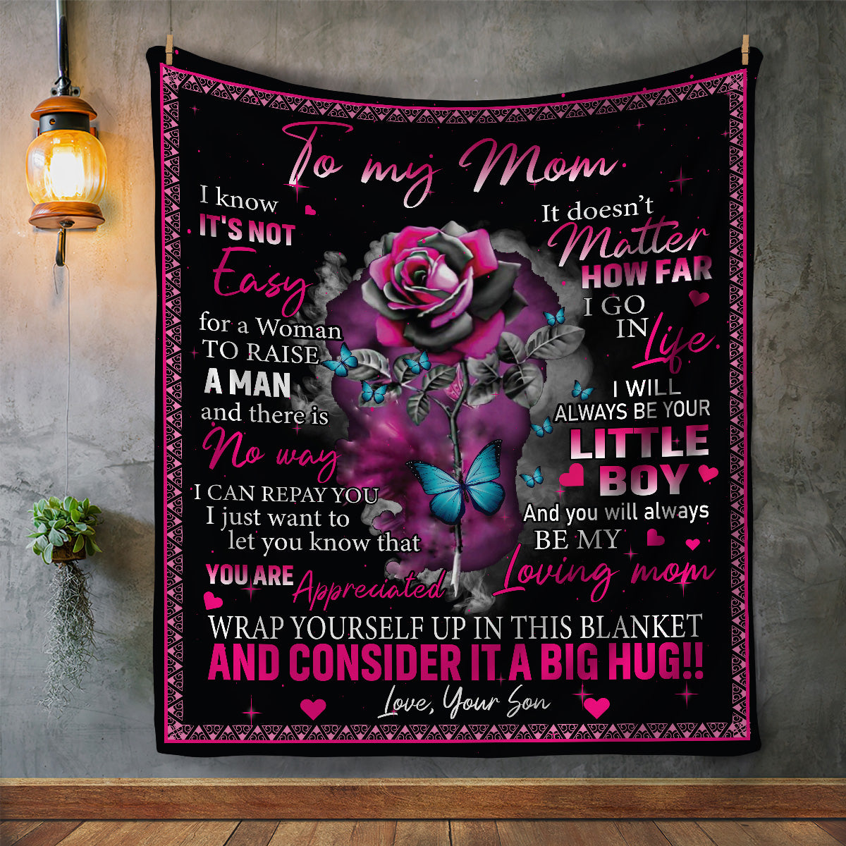Mom "You Are Appreciated" Blanket From Son