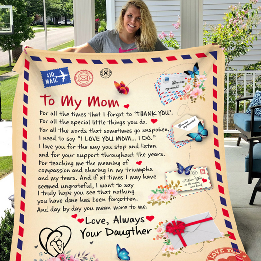 Mom - Personalized Giant Post Card Blanket