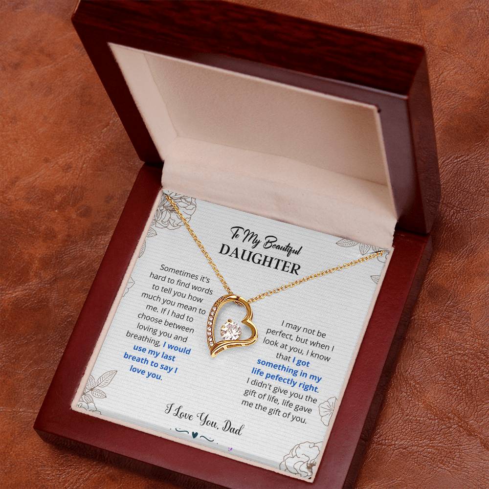 Daughter "Last Breath" Forever Love Necklace From Dad