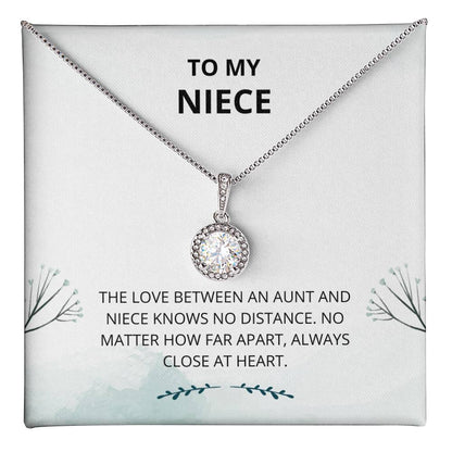 Niece - Always Close at Heart - Love Knot Necklace