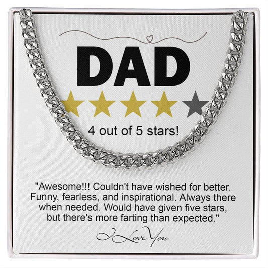 Dad - Five Stars - Cuban Link Chain