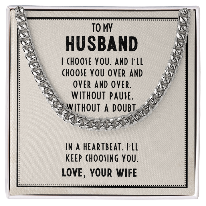 Husband Cuban Link Chain Necklace, Anniversary, Birthday Gift, Father's Day,  Xmas, Christmas Gift  Badass For Husband, Wife To Husband, Soulmate