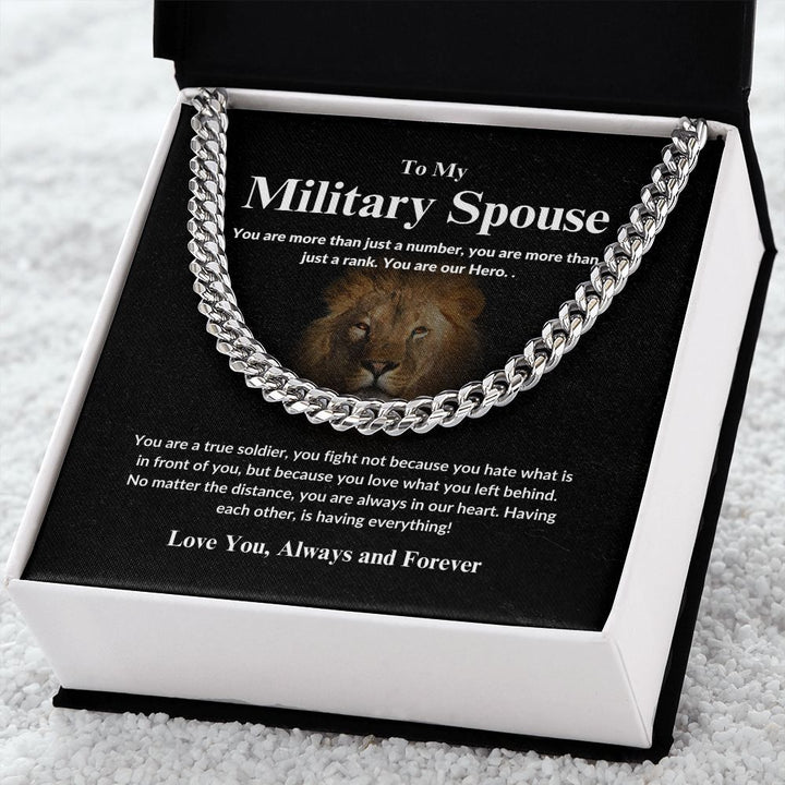 To My Military Spouse - Our Hero - Cuban Link Chain