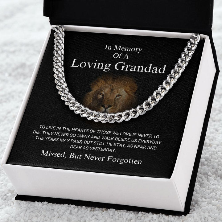 In Memory Of A Loving Grandad - Never Forgotten - Cuban Link Chain