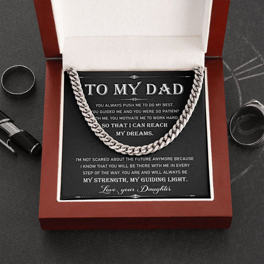 Dad - My Guiding Light - Cuban Link Chain From Daughter