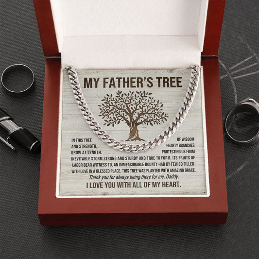 Dad - My Father's Tree - Cuban Link Chain