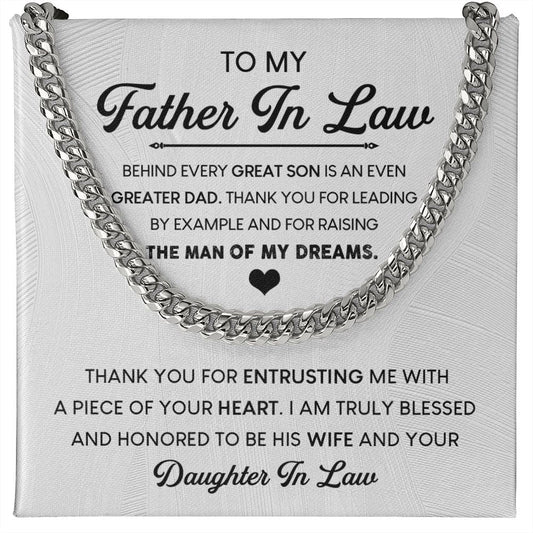 Father In Law - Thank You - Cuban Link Chain From Daughter In Law
