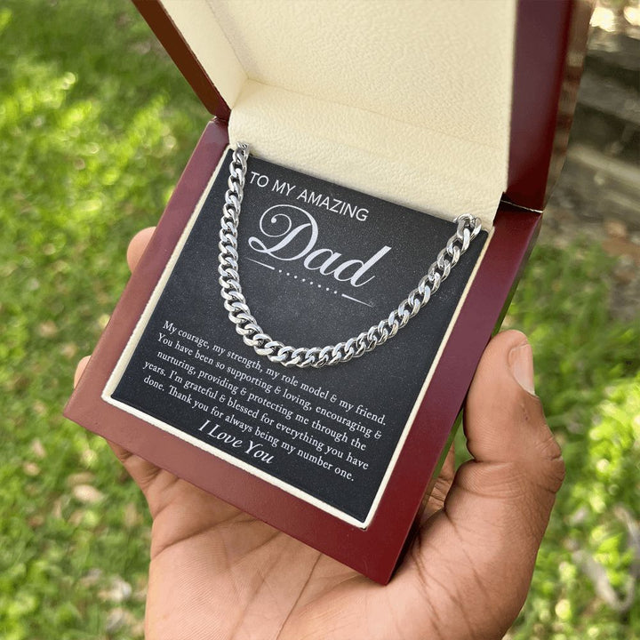 Dad - My Number One - Cuban Link Chain