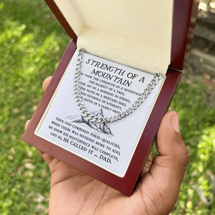 Dad - Strength Of A Mountain - Cuban Link Chain