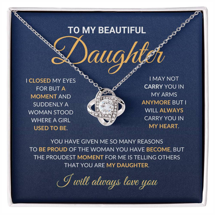 To My Beautiful Daughter - Love Knot Necklace