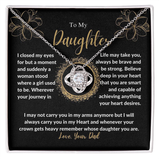 Daughter - Remember - Love Knot Necklace