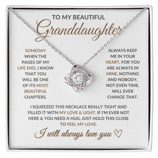 To My Beautiful Granddaughter - Love Knot Necklace