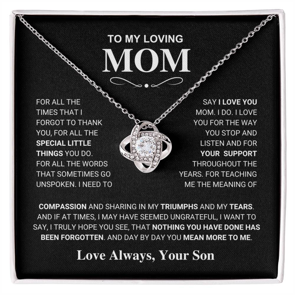 Mom Gift "You Mean More" Knot Necklace From Son
