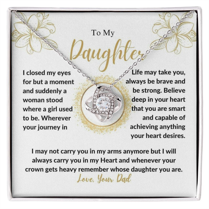 Daughter - Remember - Love Knot Necklace
