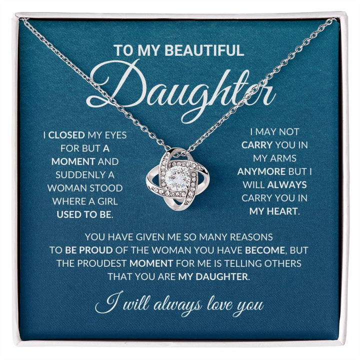 To My Beautiful Daughter - Love Knot Necklace