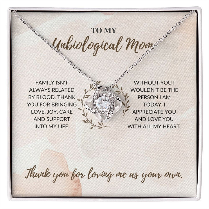 Unbiological Mom - Thank You - Love Knot Necklace