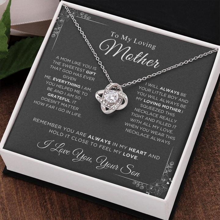To My Loving Mother - The Sweetest Gift - Love Knot Necklace