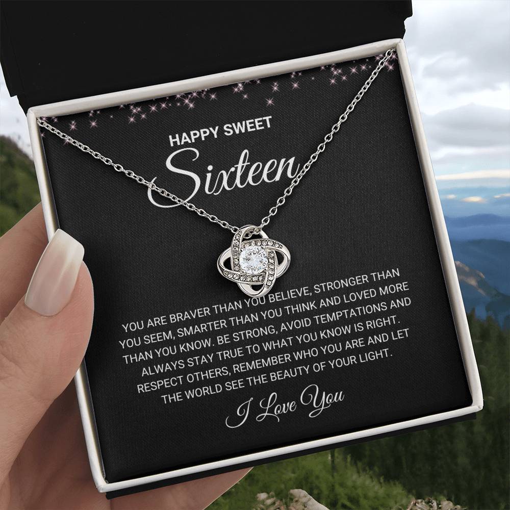 Sweet 16 Birthday Gifts For Girls - Love Knot Necklace