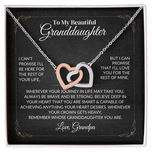 To My Beautiful Granddaughter - Interlocking Hearts Necklace