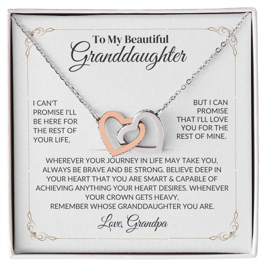 To My Beautiful Granddaughter - Interlocking Hearts Necklace