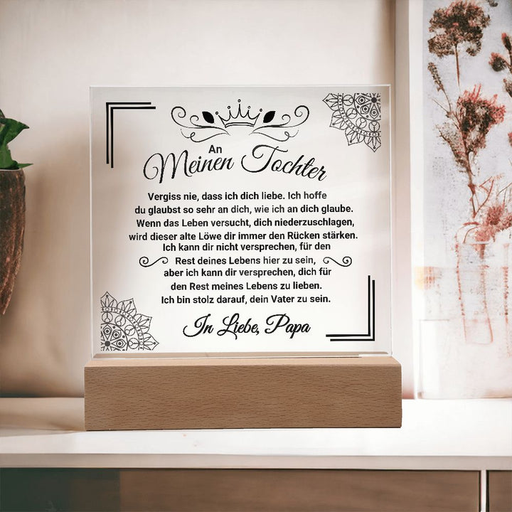 An Meine Tochter - Vergiss Nie - Acrylic Square Plaque