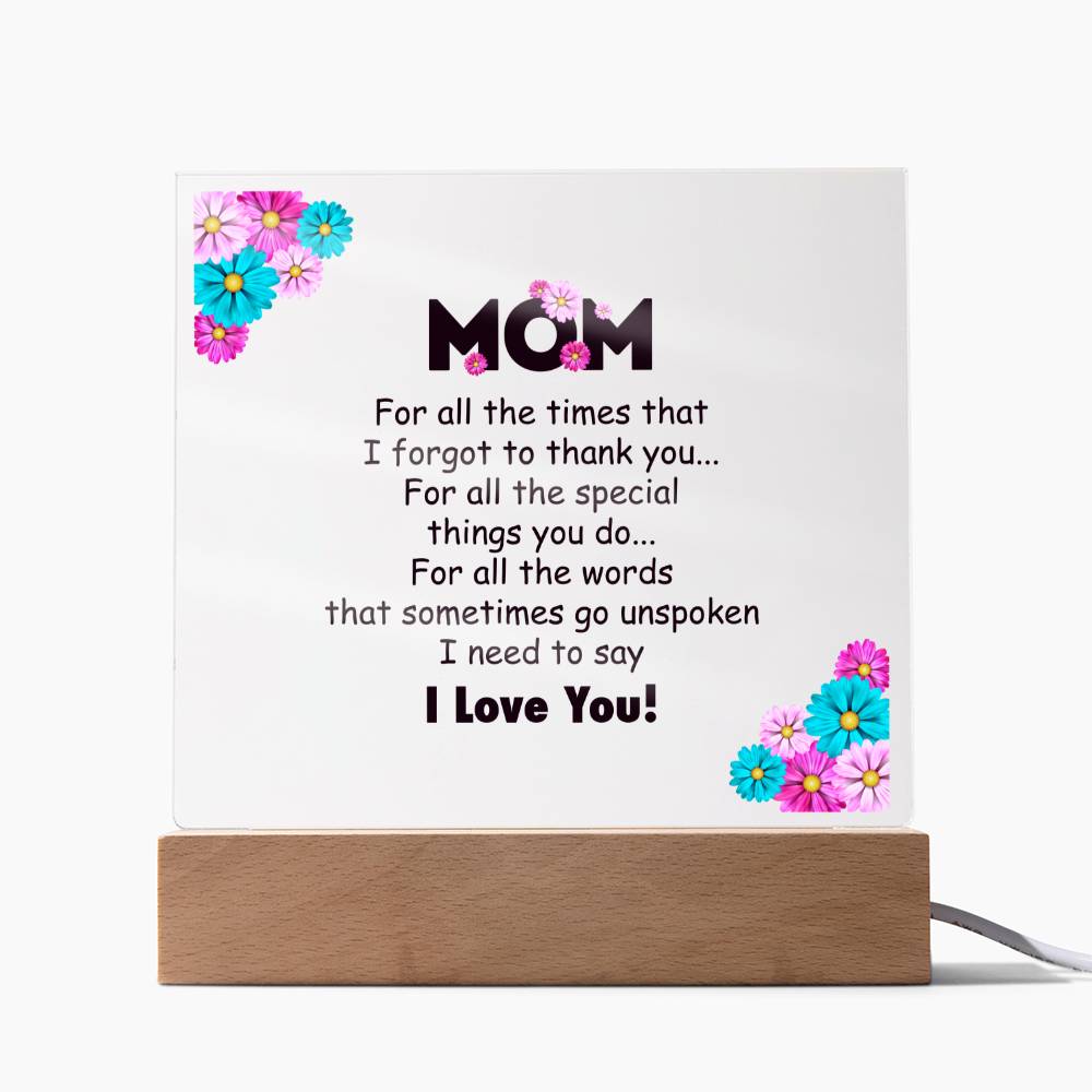 Mom I Love You - Square Acrylic