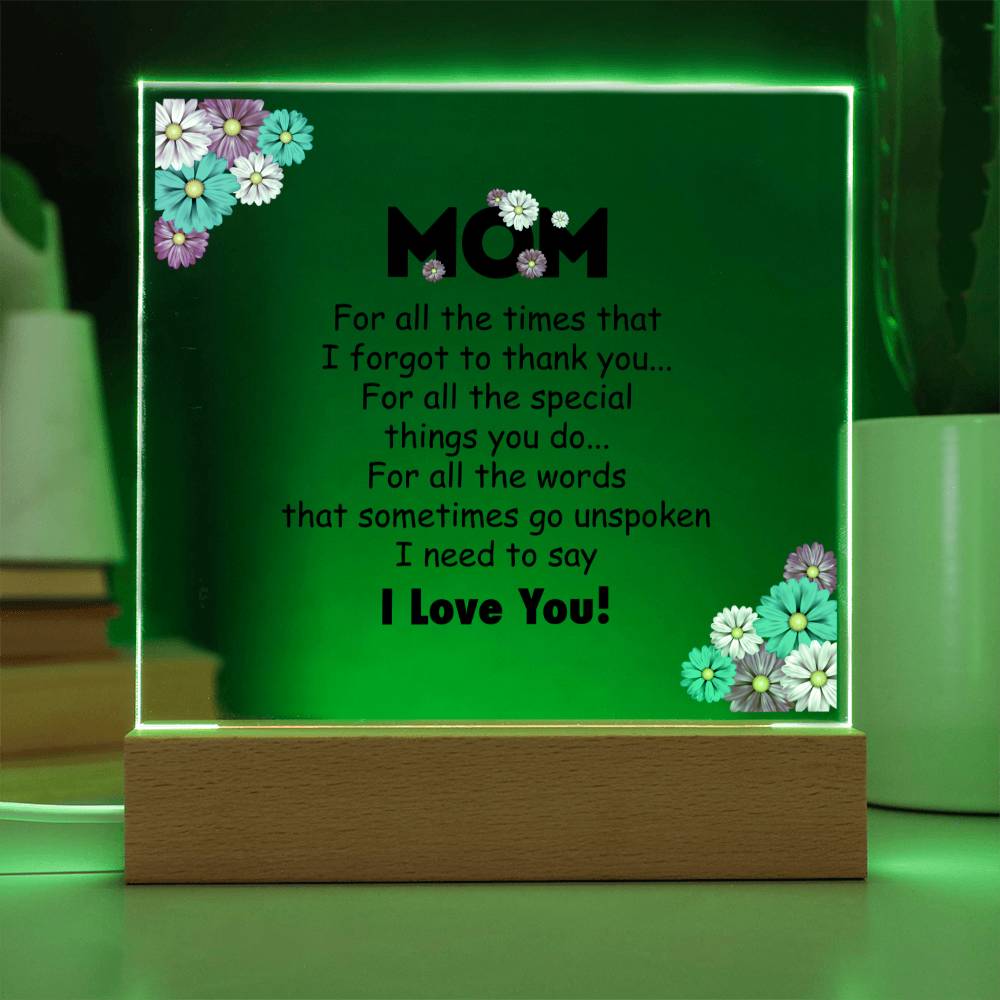 Mom I Love You - Square Acrylic