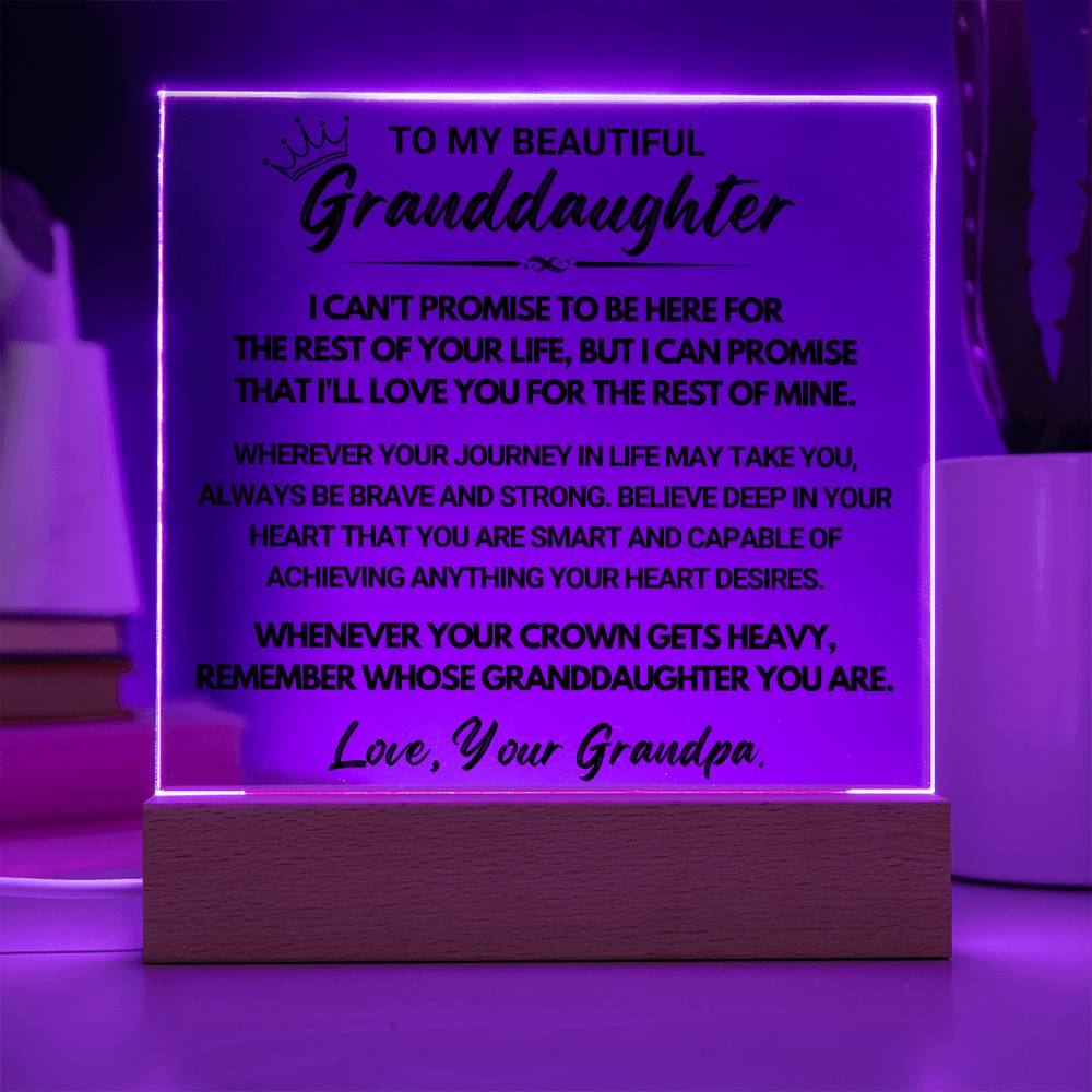 To My Granddaughter From Grandpa - Acrylic Square