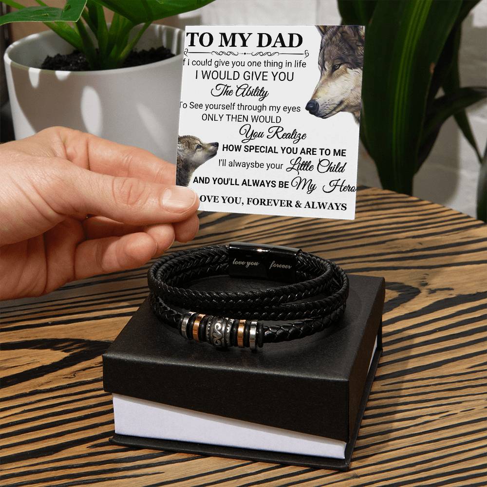 Dad - Through My Eyes - Leather Bracelet
