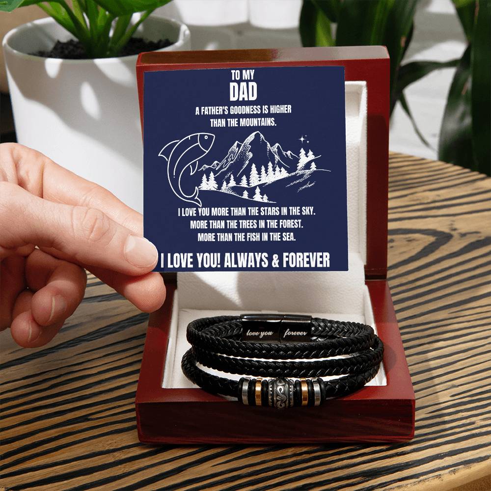 Dad Vegan Leather Bracelet Gift