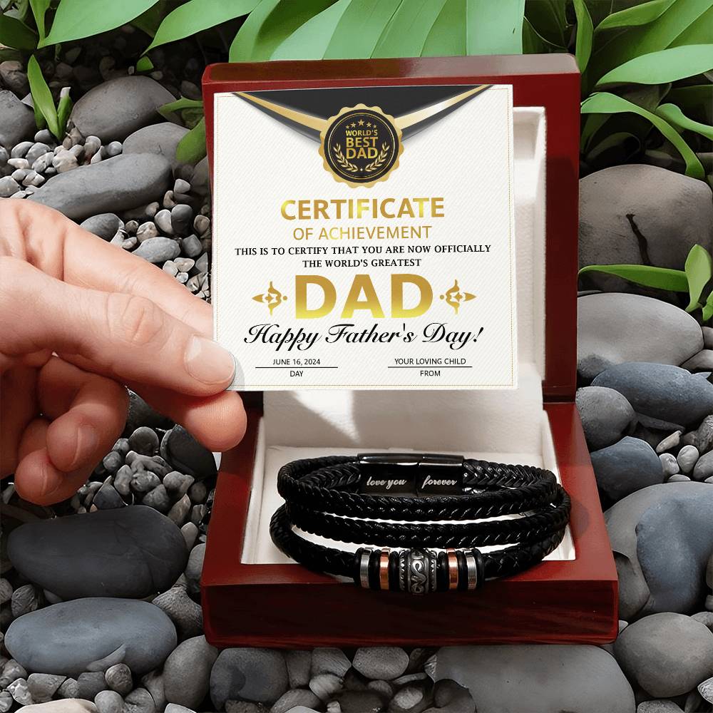 Dad - Certificate of Achievement - Love You Forever Bracelet