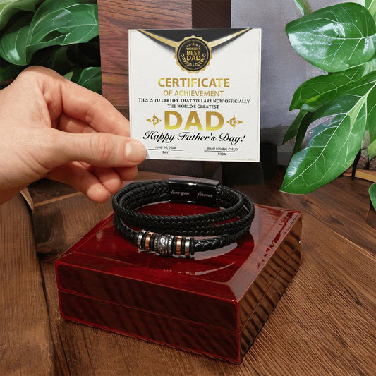 Dad - Certificate of Achievement - Love You Forever Bracelet