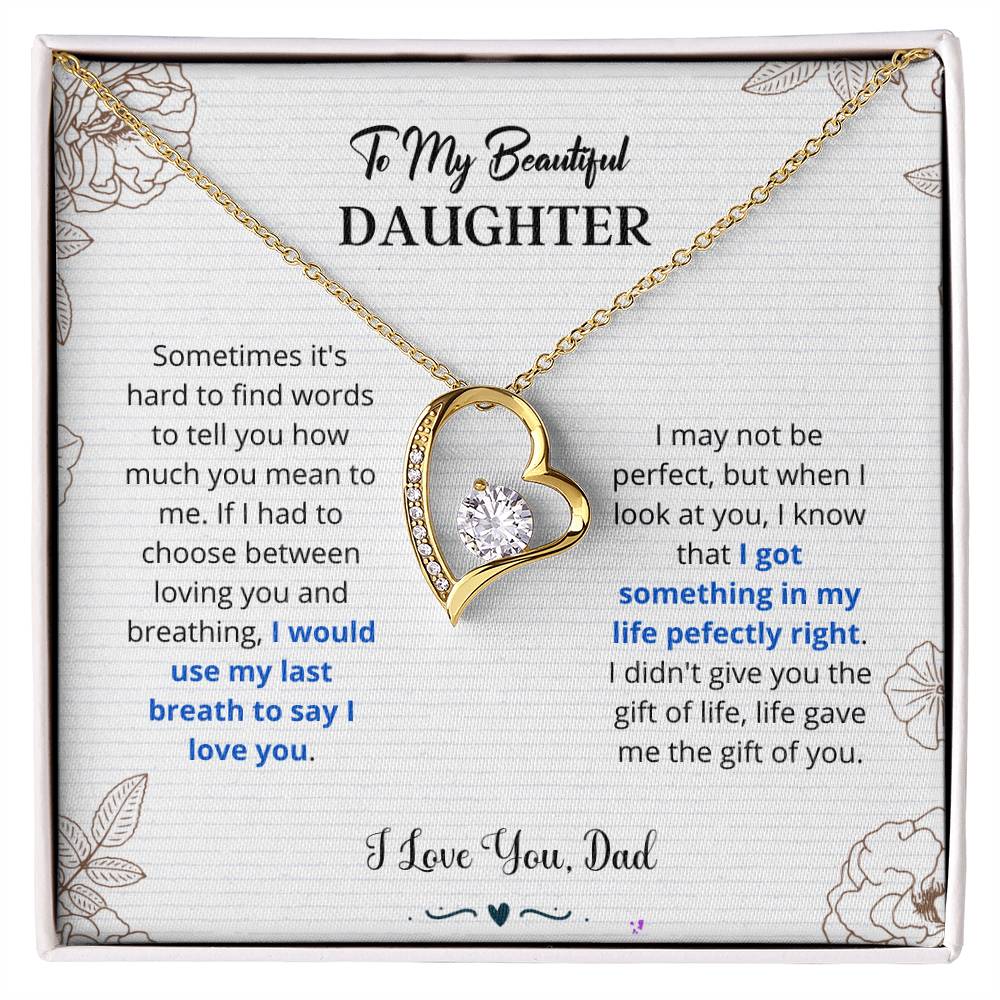 Daughter "Last Breath" Forever Love Necklace From Dad