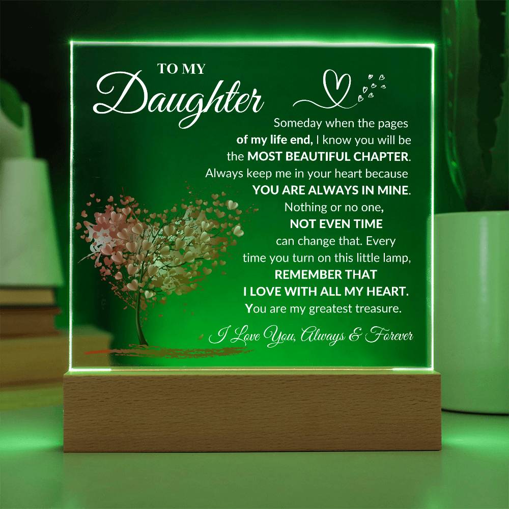 Daughter "Most Beautiful Chapter" LED Acrylic Plaque