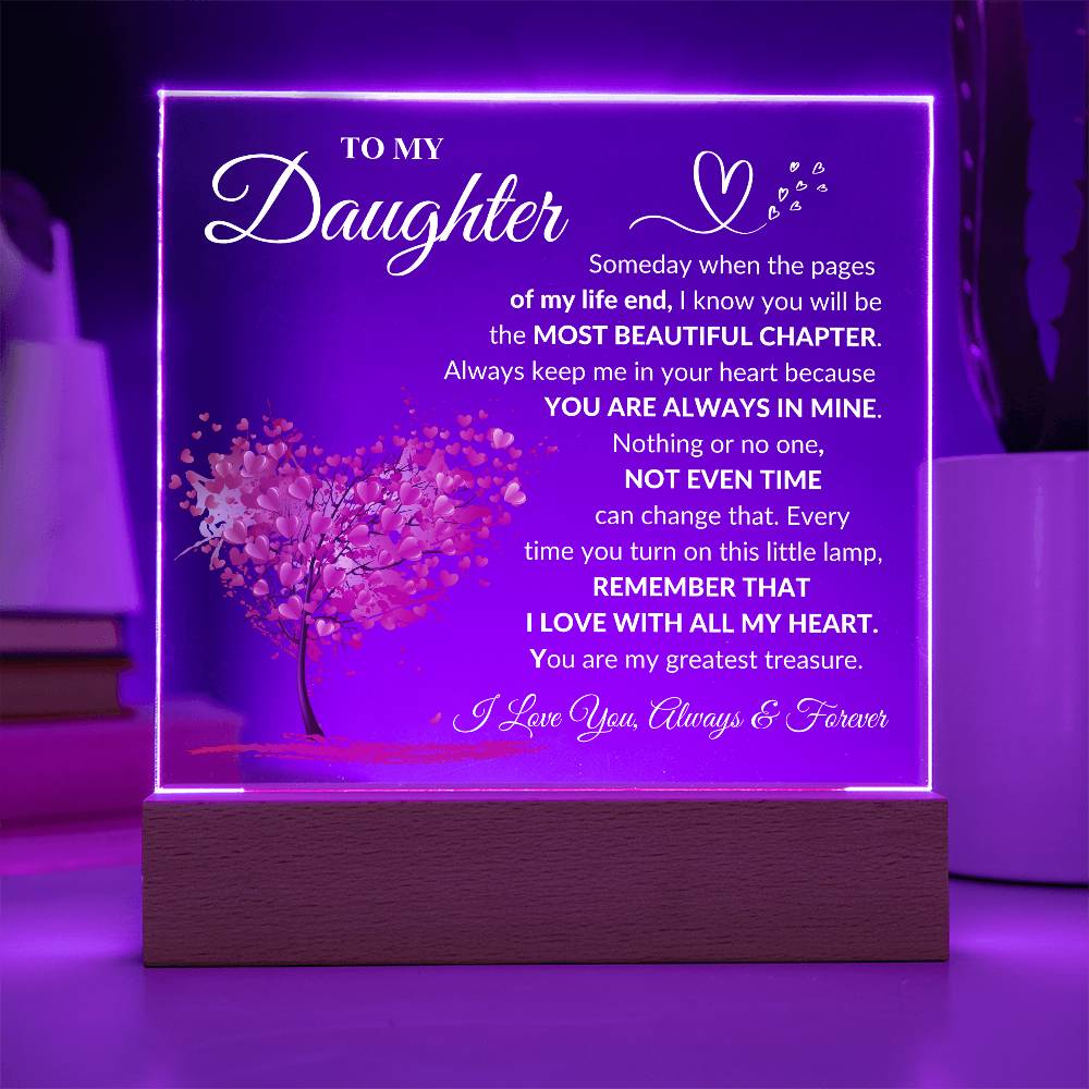 Daughter "Most Beautiful Chapter" LED Acrylic Plaque