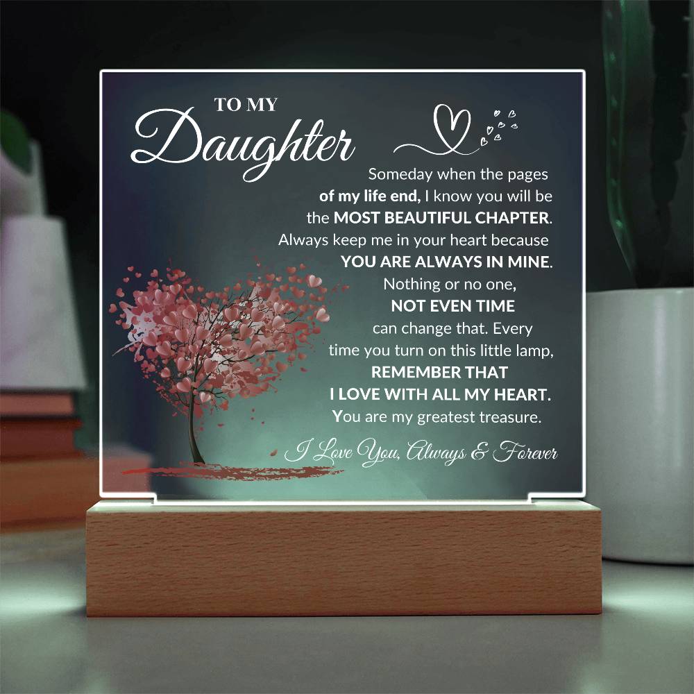 Daughter "Most Beautiful Chapter" LED Acrylic Plaque