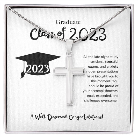 Graduate Class Of 2023 - Congratulations - Artisan Cross Necklace
