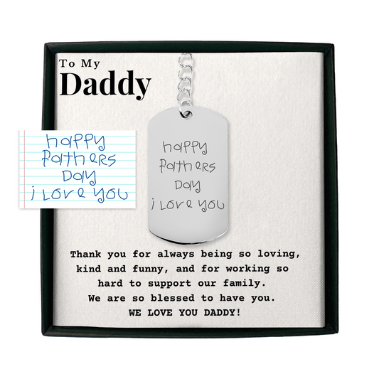 Handwritten Message Tag Keychain