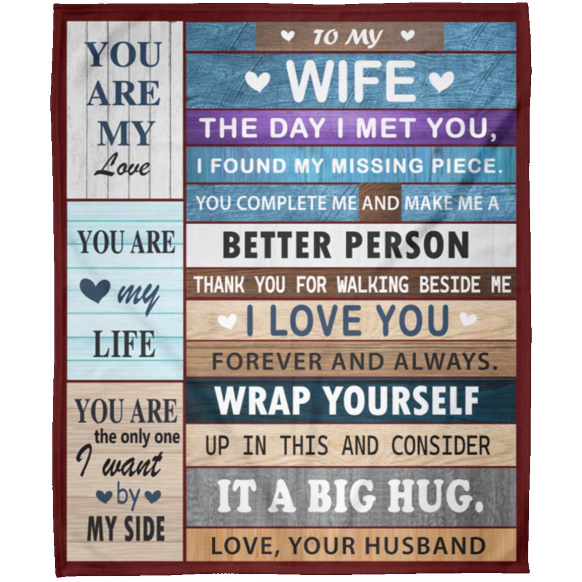 To My Wife - My Life - Blanket