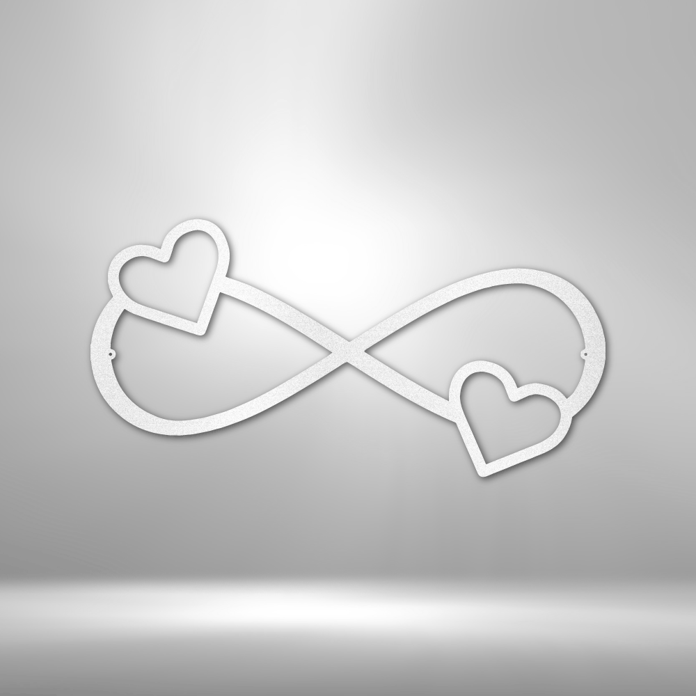 Double Heart Infinity - Steel Sign