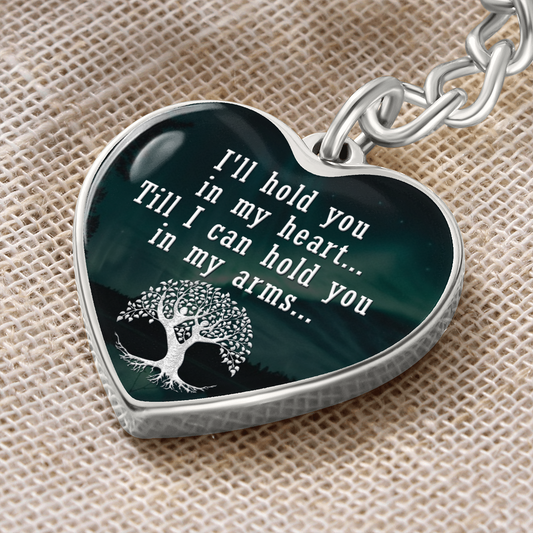 I'll Hold You in My Heart - Graphic Heart Keychain